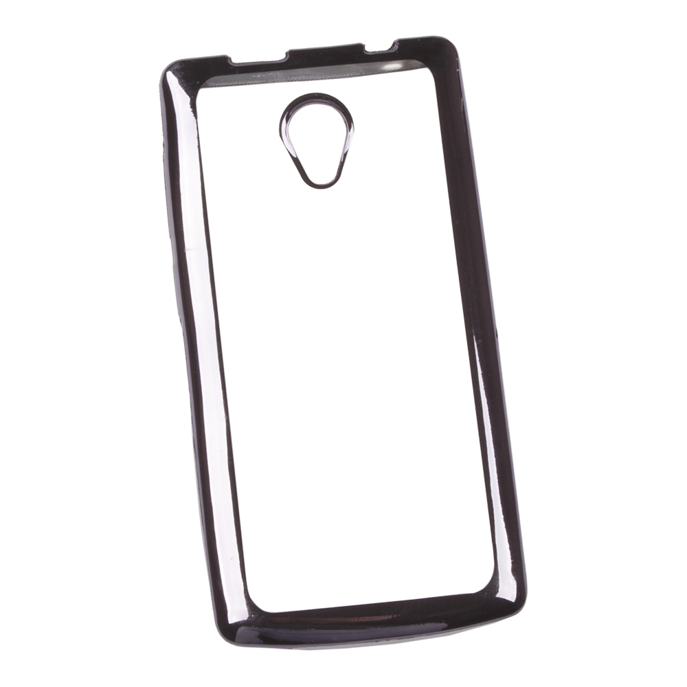 Силиконовый чехол "LP" для Micromax D320 TPU (прозрачный с черной хром рамкой) европакет