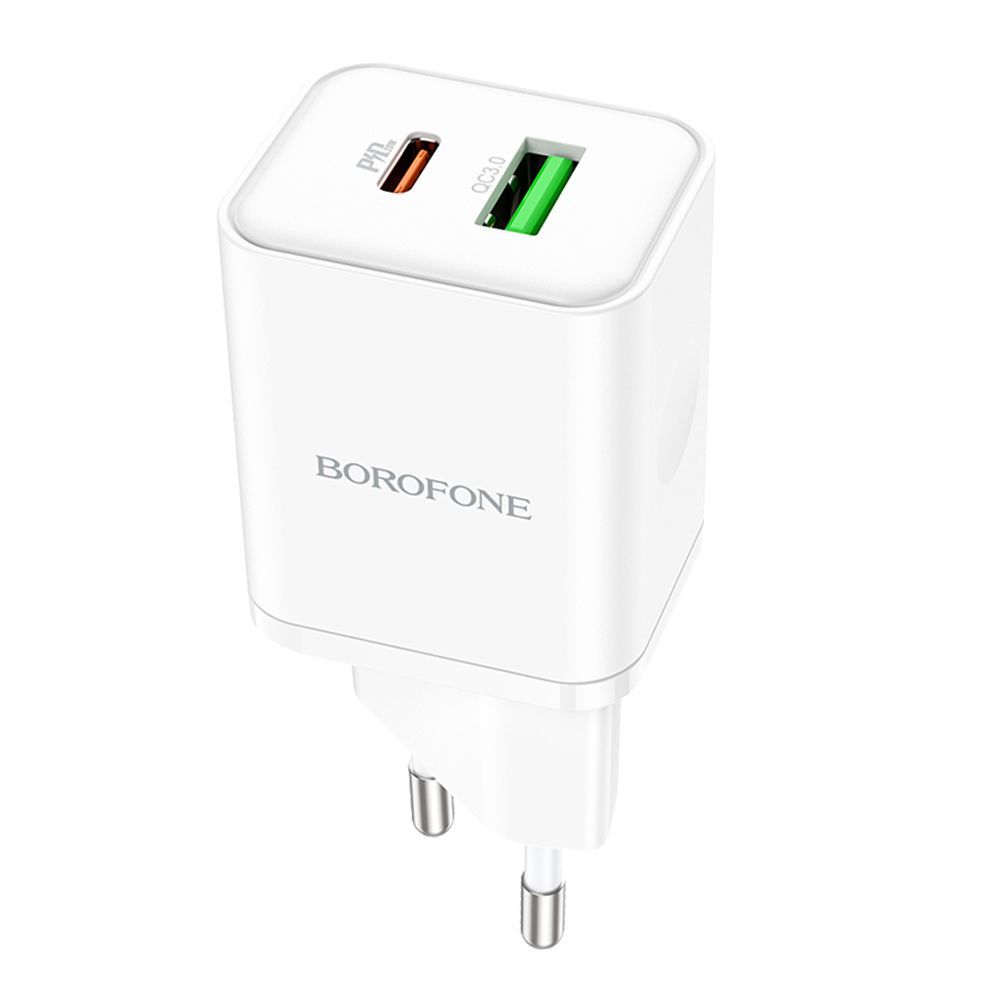 СЗУ BOROFONE BN7 1xUSB, 1xUSB-C, QC3.0, PD20W, 3А (белый)