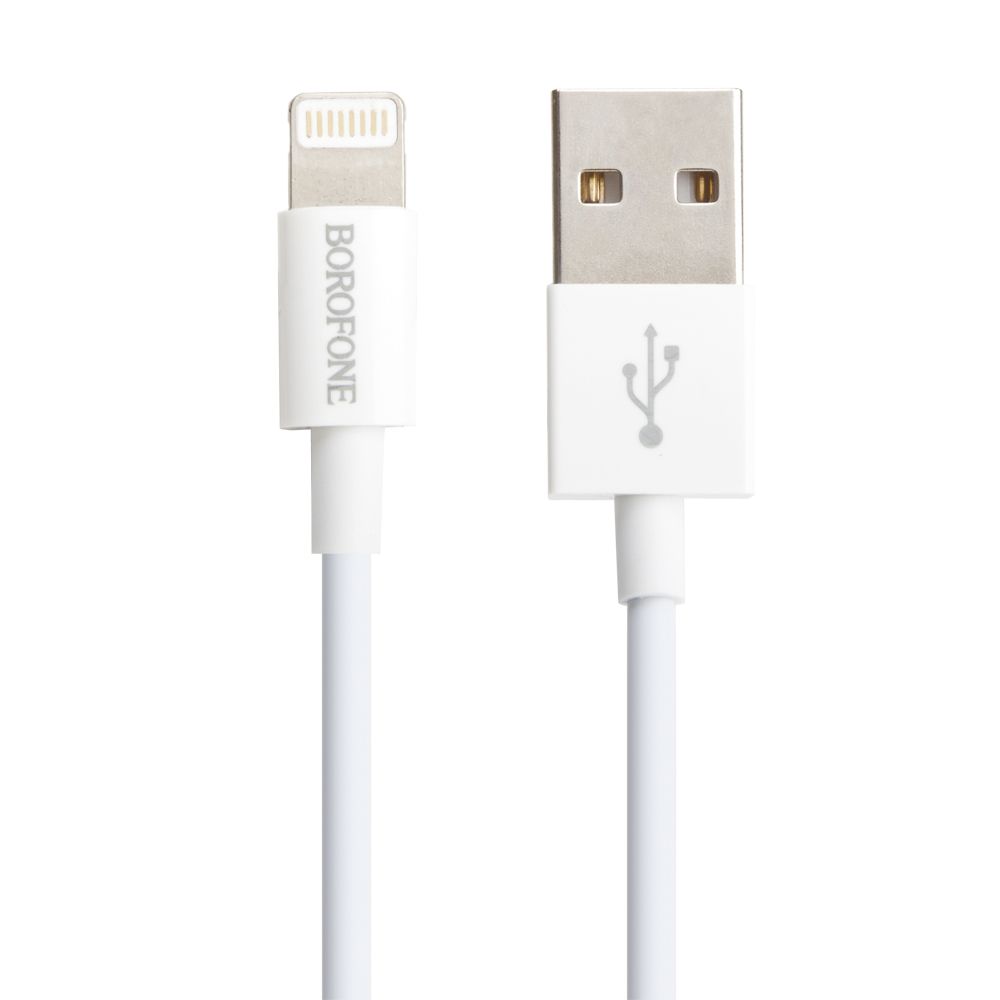 USB кабель BOROFONE BX22 Bloom Lightning 8-pin, 2.4А, 1м, PVC (белый)