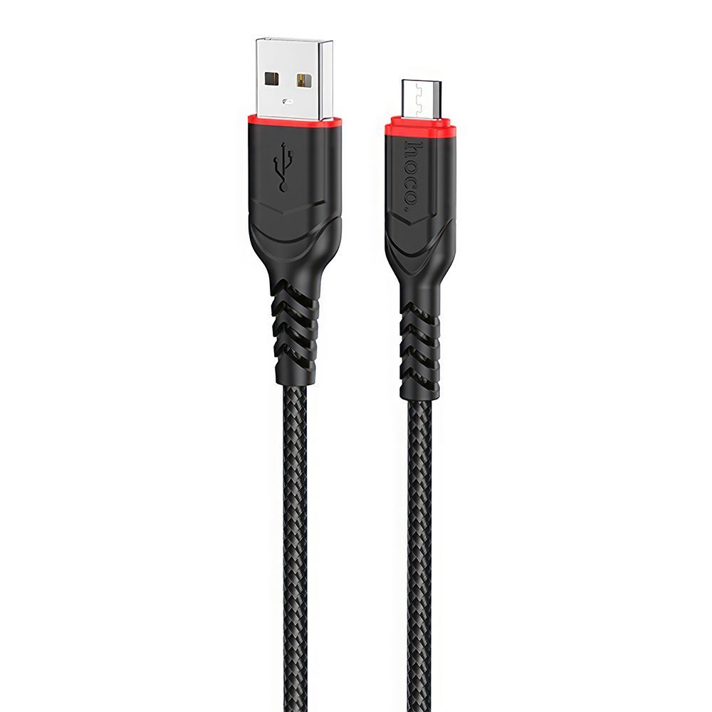 USB кабель HOCO X59 Victory MicroUSB, 2.4А, 1м, нейлон (черный)