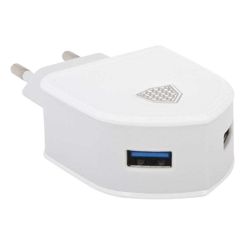 СЗУ inkax CD-18 Shield 2xUSB, 2.1А + кабель Lightning 8-pin 1м (белый)