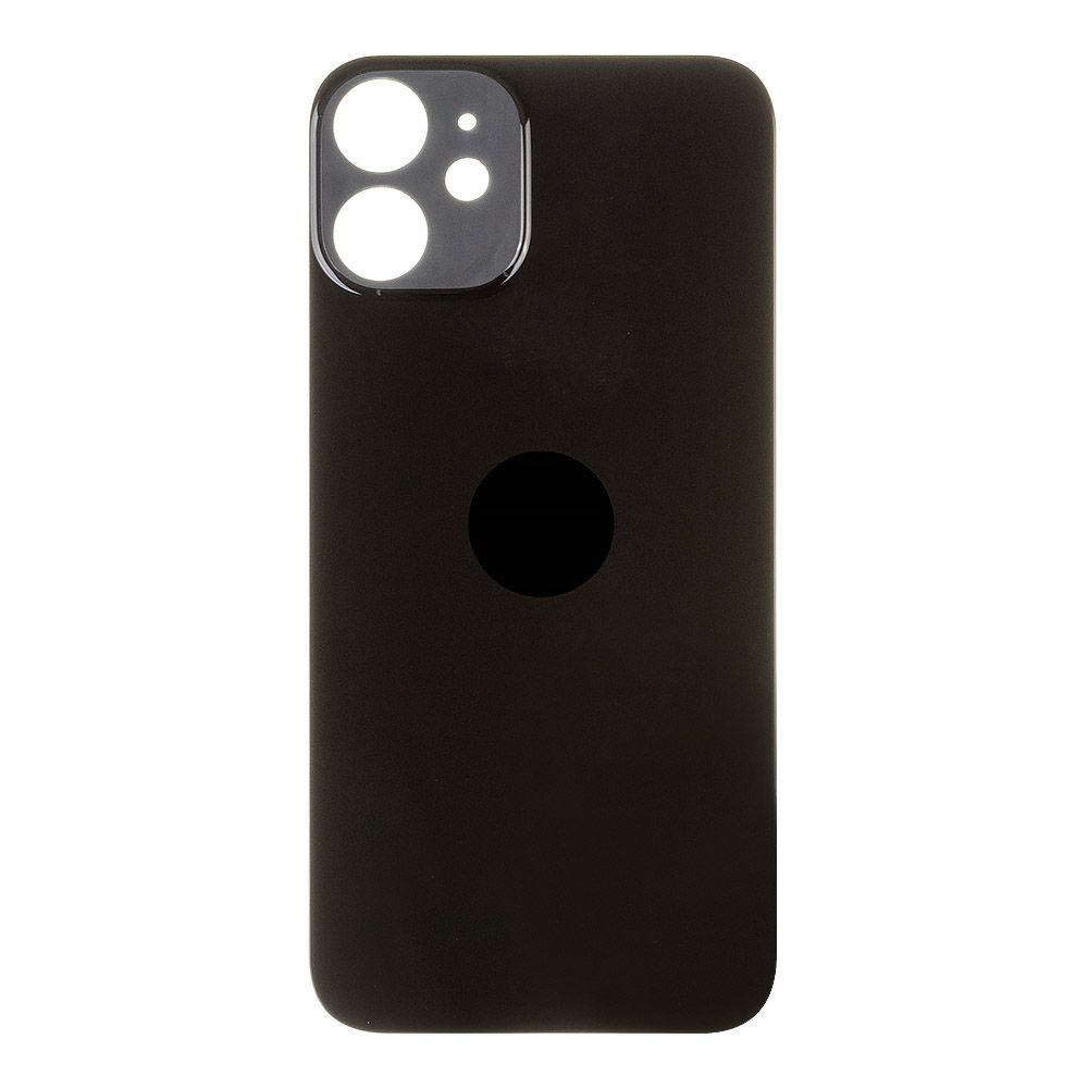 Задняя крышка для iPhone 12 mini (черный) с логотипом, монолит