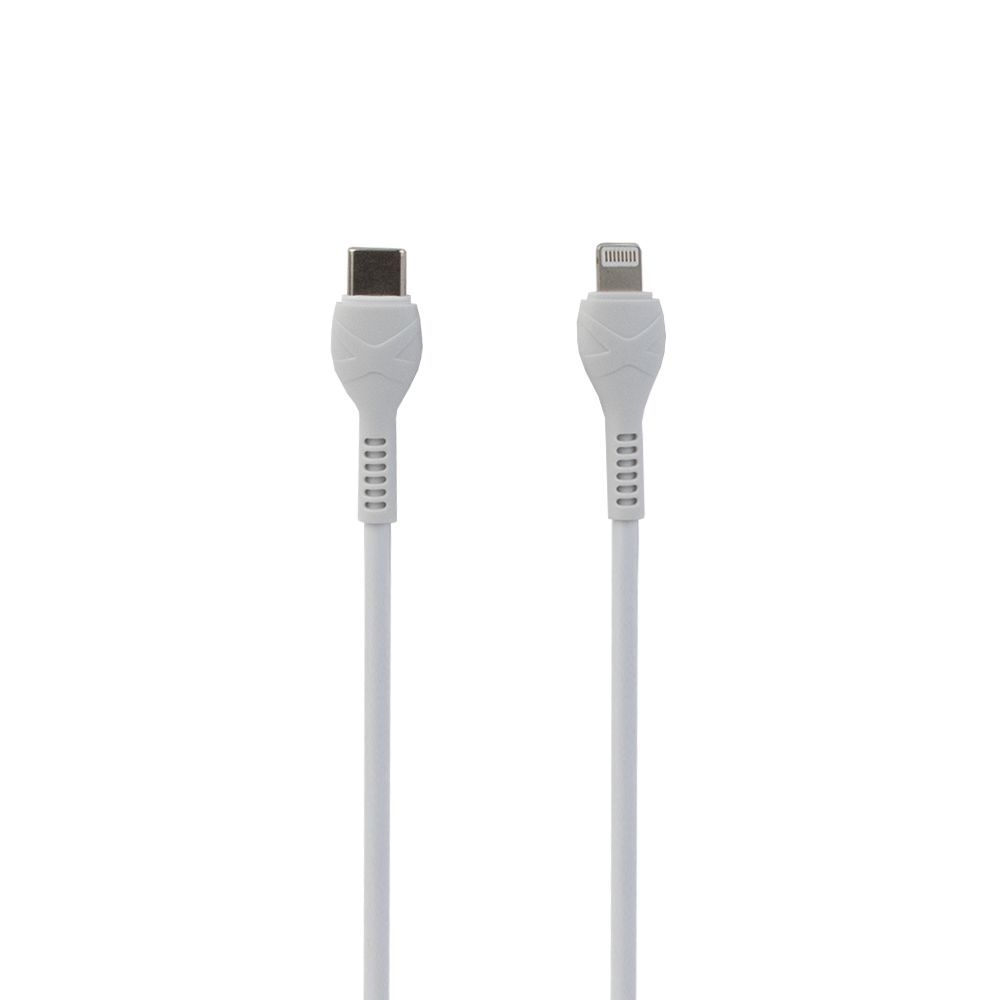 USB-C кабель HOCO X55 Trendy Lightning 8-pin, 3А, PD20W, 1м, PVC (белый)
