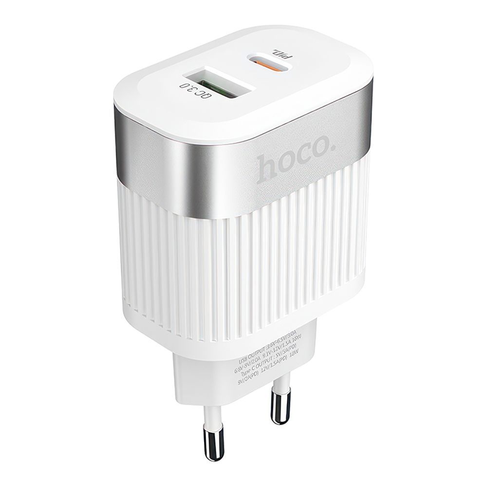 СЗУ HOCO C58A Prominent 1xUSB, 1xUSB-C, 3А, PD20W, QC3.0 (белый)