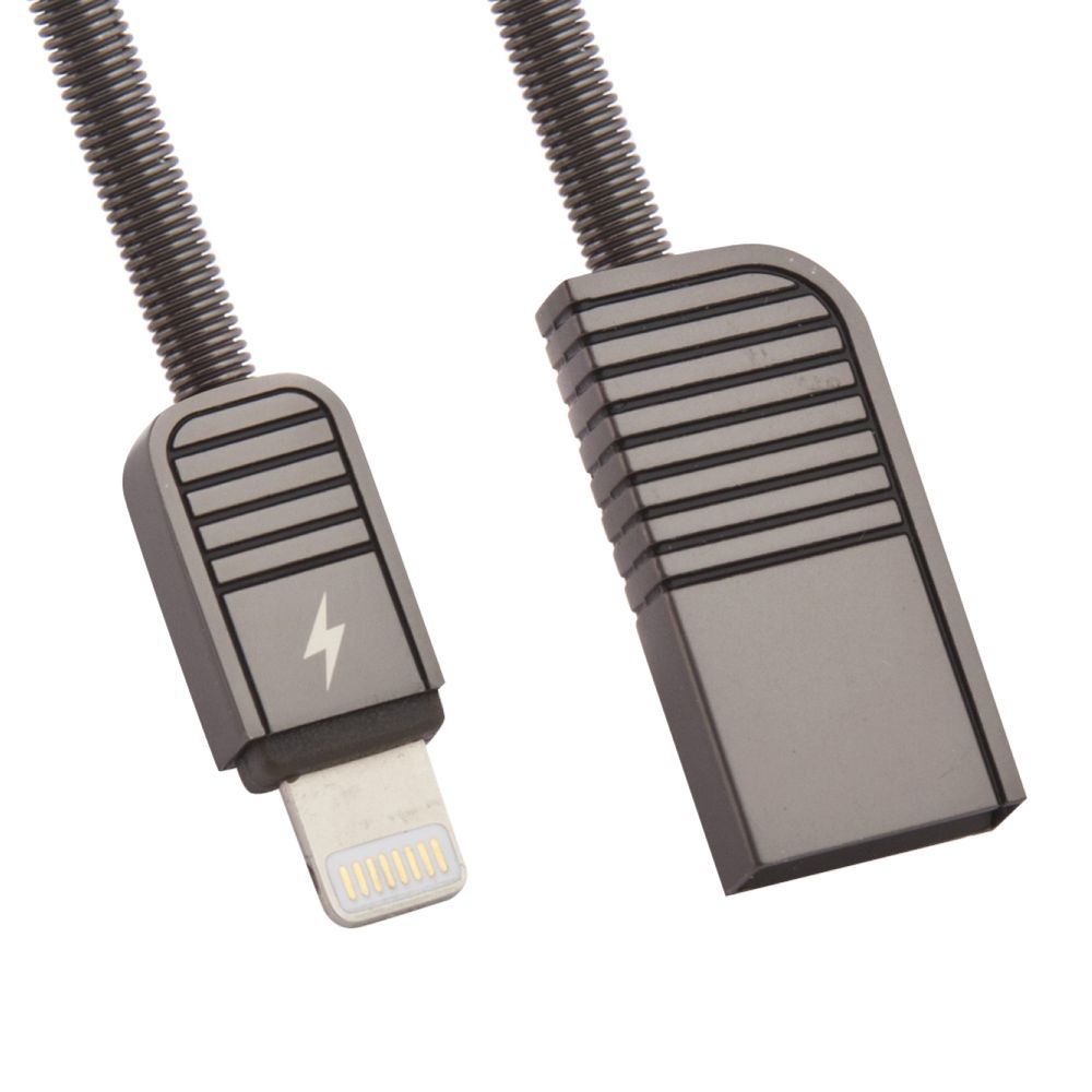 USB кабель REMAX RC-088i Linyo Lightning 8-pin, 1м, металл (черный)