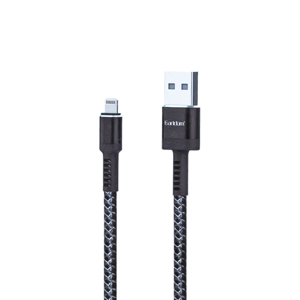 USB кабель Earldom EC-116I Lightning 8-pin, 2.4А, 1м, нейлон (черный)