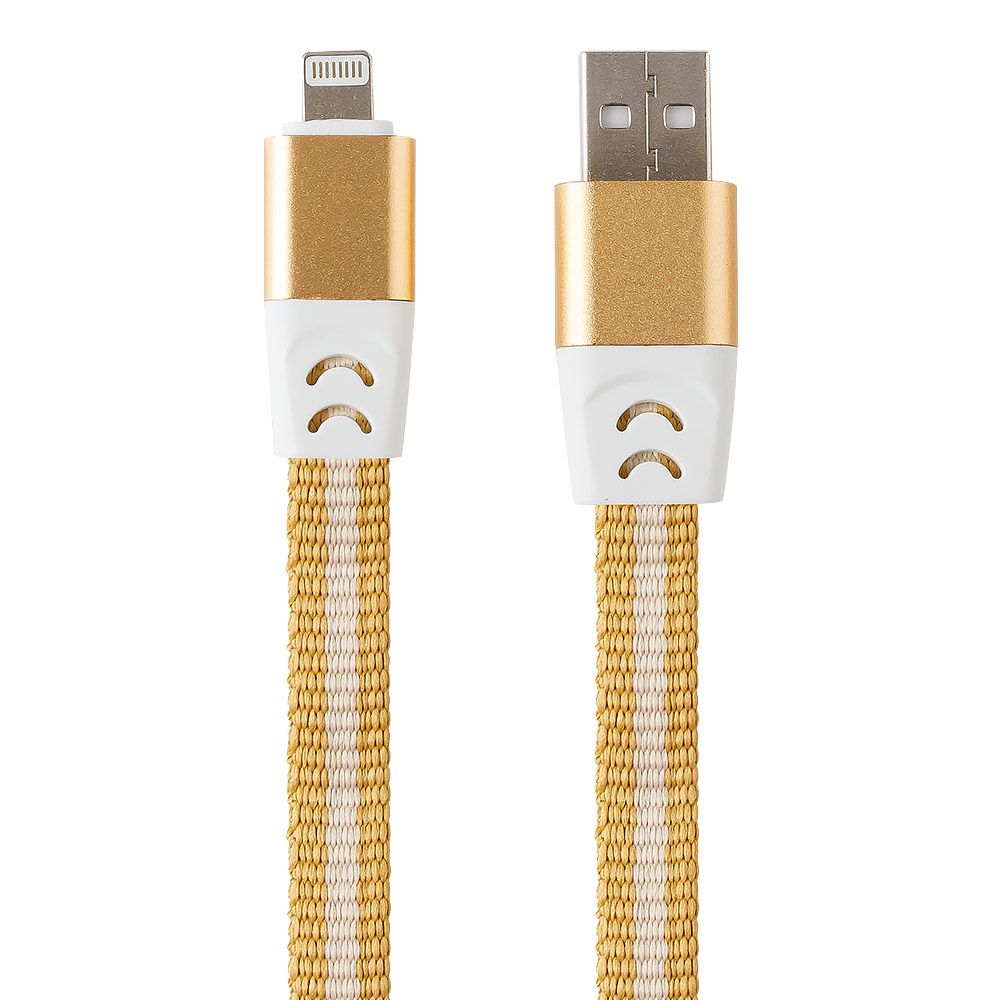 USB кабель "LP" для Lightning 8-pin Тянучка 0.75-1.2м. (бежевый/блистер)