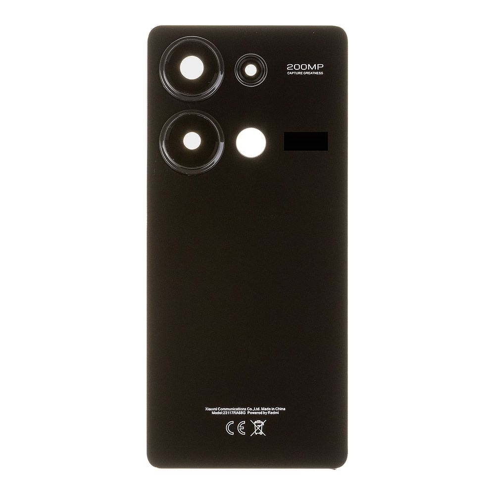 Задняя крышка для Xiaomi Redmi Note 13 Pro 4G (23117RA68G) со стеклом камеры (черный)