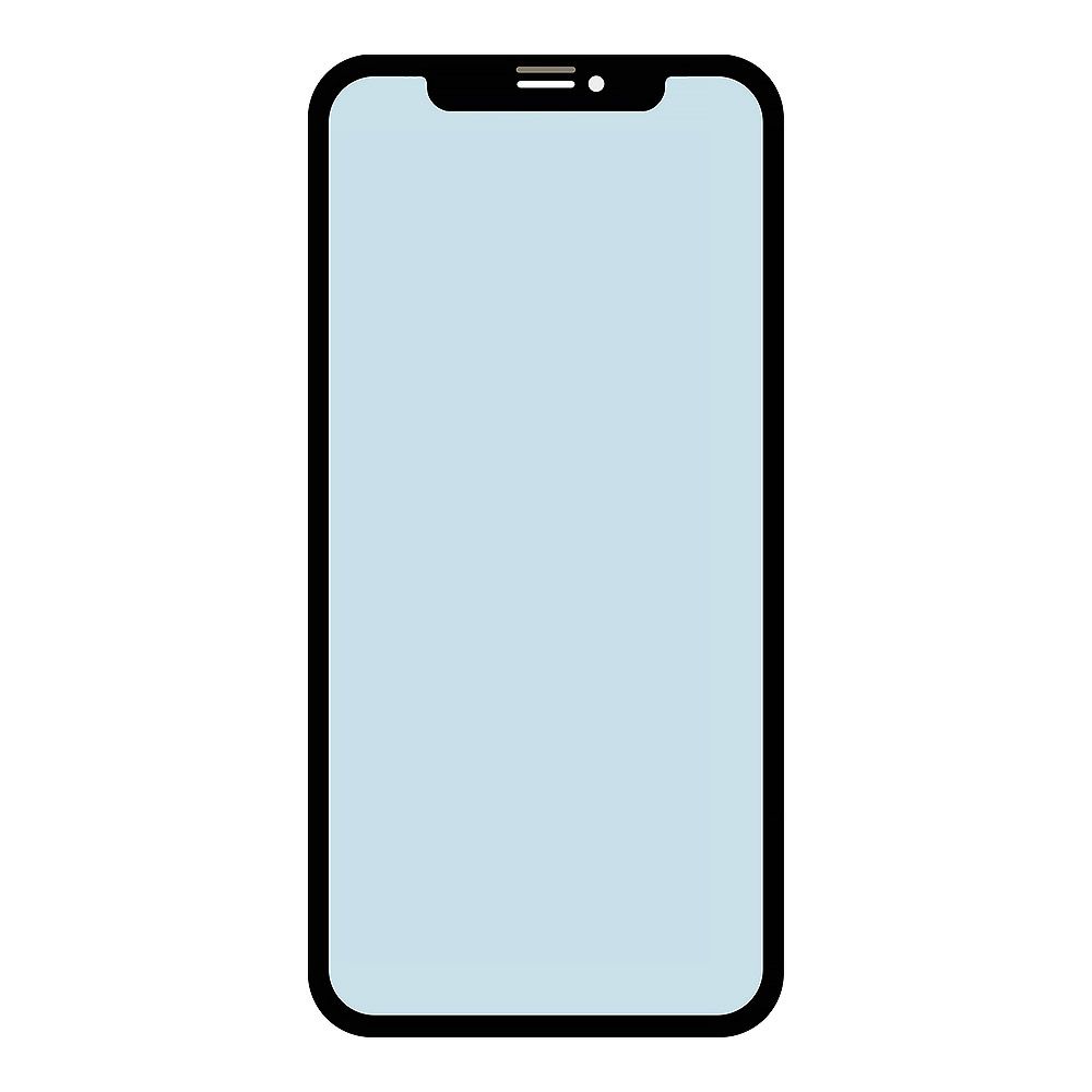 Стекло в сборе с рамкой для iPhone XR олеофобное покрытие (черный)