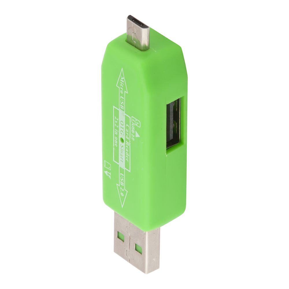 USB/Micro USB OTG Картридер "LP" слоты Micro SD/USB (зеленый/коробка)