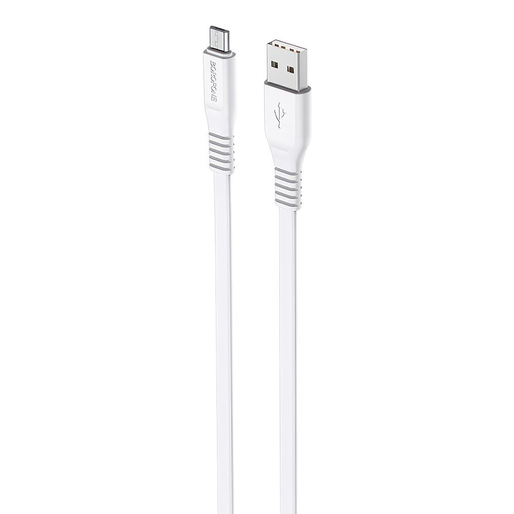 USB кабель BOROFONE BX23 Wide Power MicroUSB, 2.4А, 1м, PVC (белый)