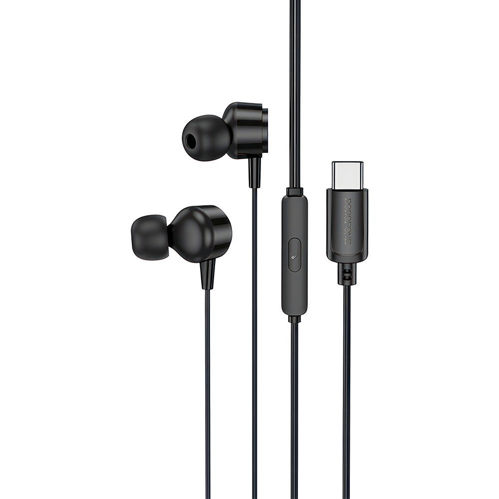 Гарнитура BOROFONE BM94 Sonar Type-C, внутриканальная, громкость +/-, 1.2м (черный)