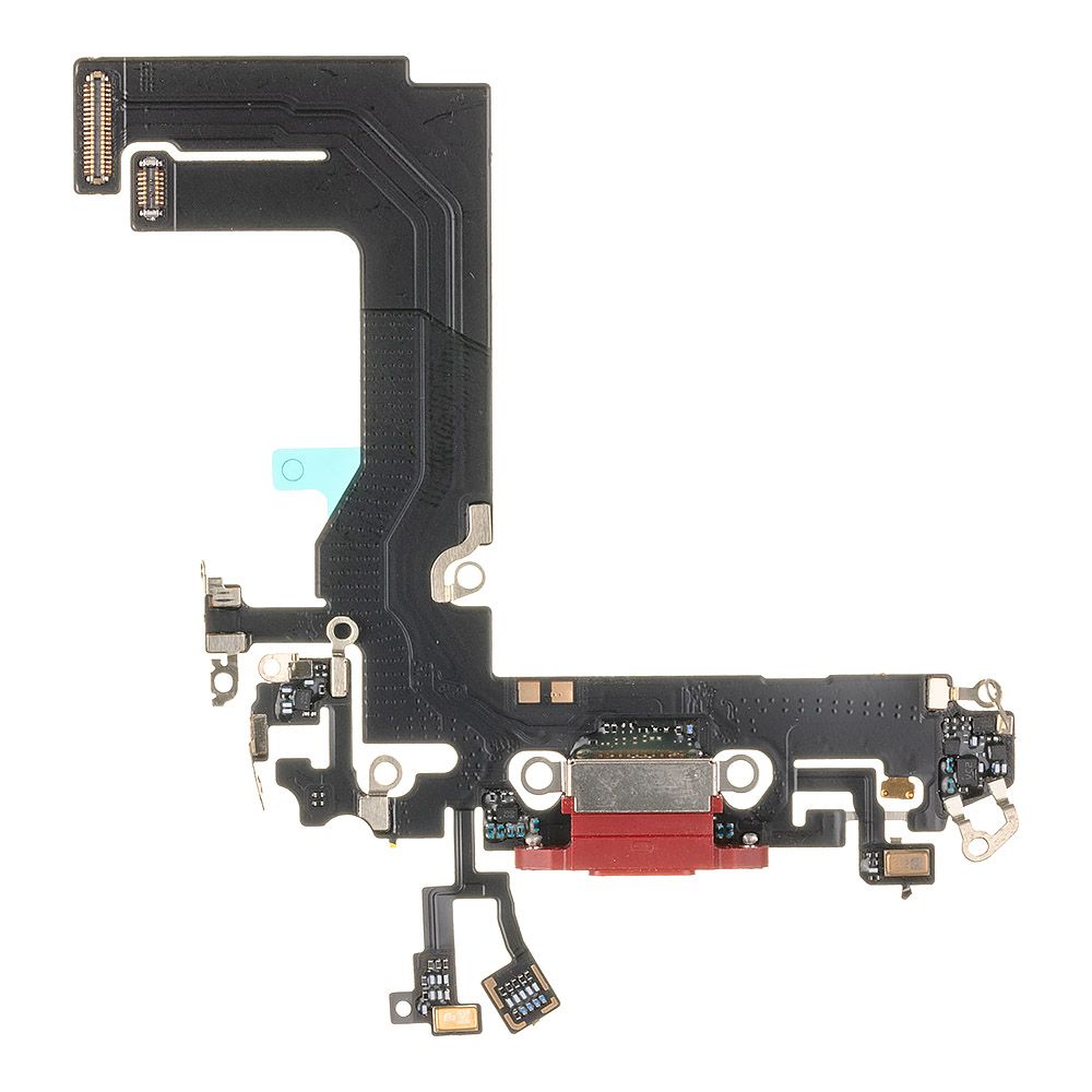 Шлейф/FLC iPhone 13 mini системный разъем/микрофон (красный)