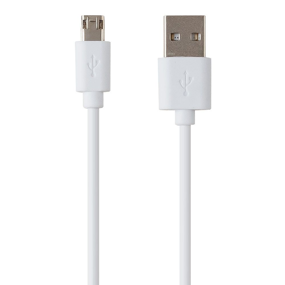 USB кабель "LP" Micro USB двусторонние разъемы USB-Micro USB (1метр) (белый/европакет)