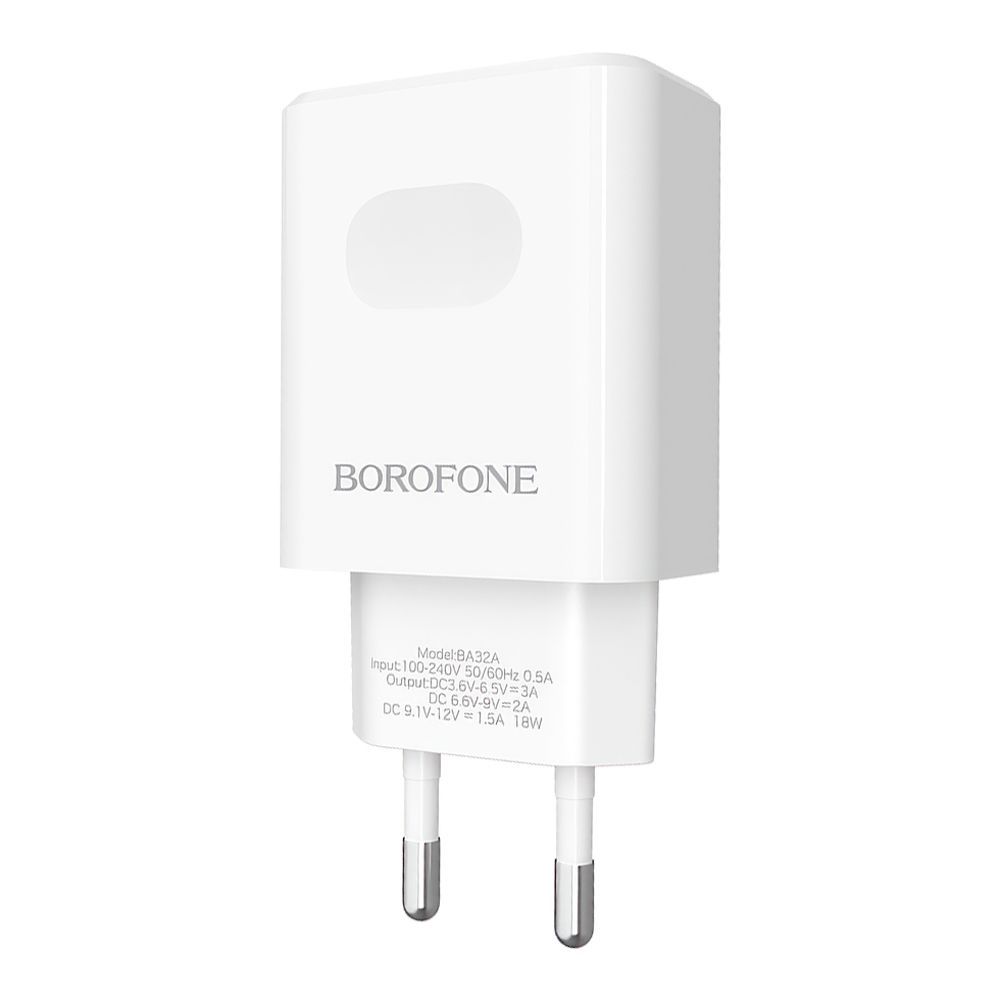 СЗУ BOROFONE BA32A Bright Power 1xUSB QC3.0, 18W, 3А (белый)