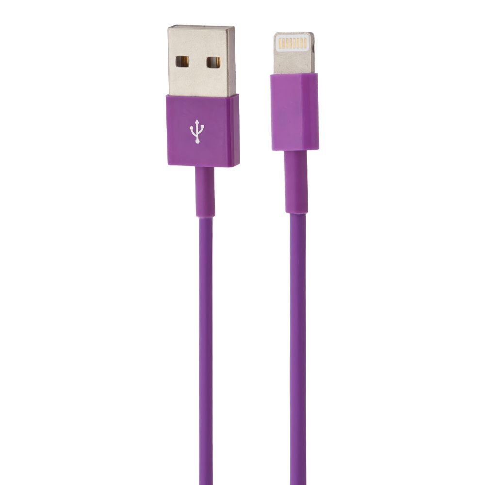 USB кабель "LP" для Apple iPhone/iPad Lightning 8-pin (сиреневый/европакет)