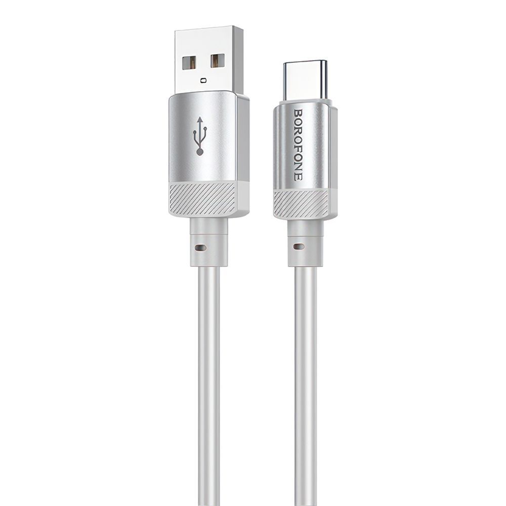 USB кабель BOROFONE BX108 Start Type-C, 3А, 1м, силикон (серый)