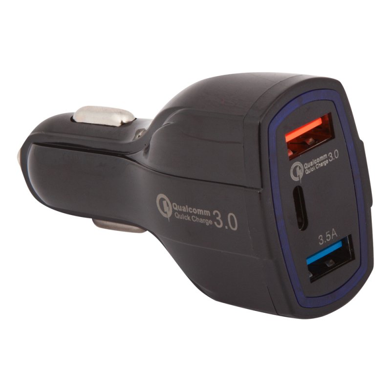 АЗУ "Car Charger" Quick Charge 3.0 с 2USB+Type-C 7А 35W SY-KC368 (черное/коробка)