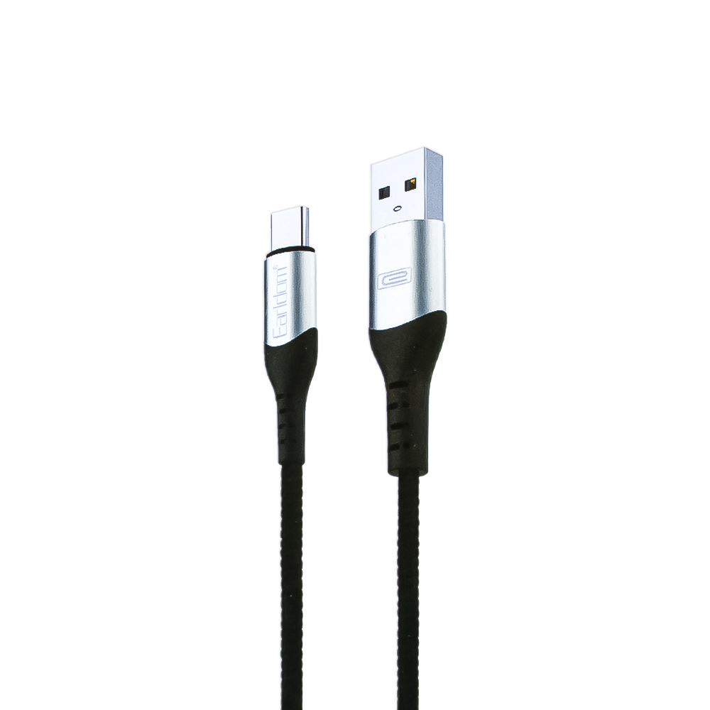USB кабель Earldom EC-107C Type-C, 2.4А, 1м, нейлон (черный)