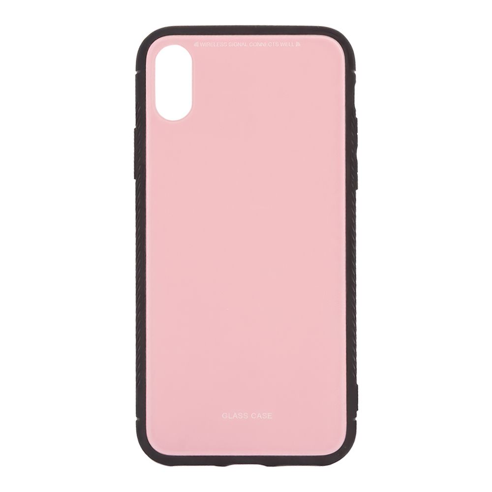 Защитная крышка "LP" для iPhone X/Xs "Glass Case" (розовое стекло/коробка)