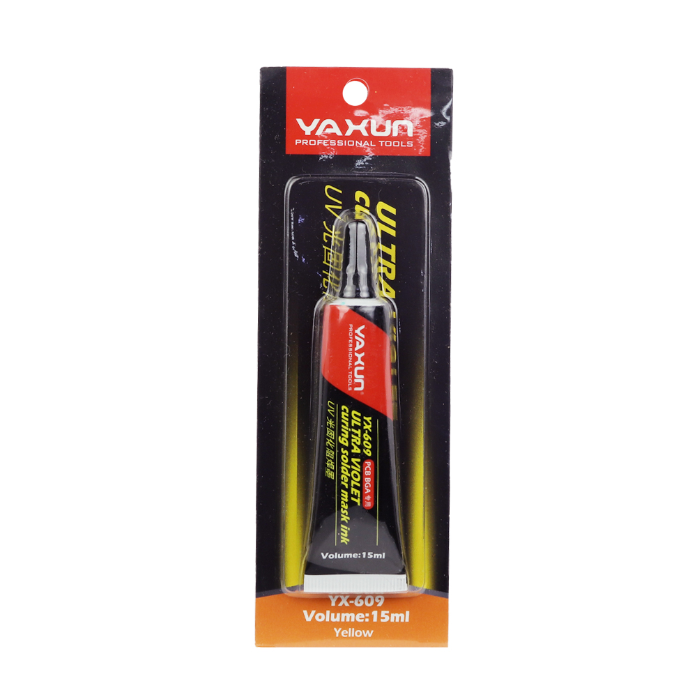 Клей УФ YAXUN YX-609 UV Mask Ink (желтый, 15 мл.)
