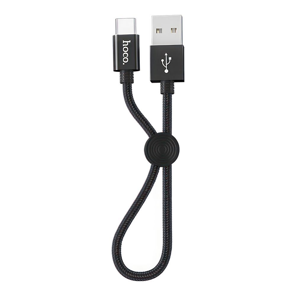USB кабель HOCO X35 Premium Type-C, 3А, 0.25м, нейлон (черный)