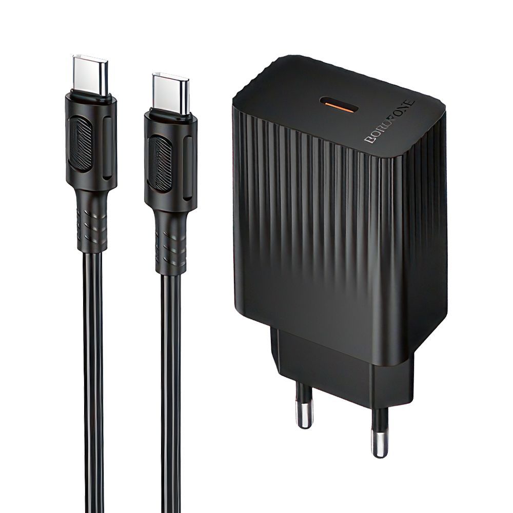 СЗУ BOROFONE BAS75A Source 1xUSB-C, 3А, PD30W + USB-C кабель Type-C, 1м (черный)