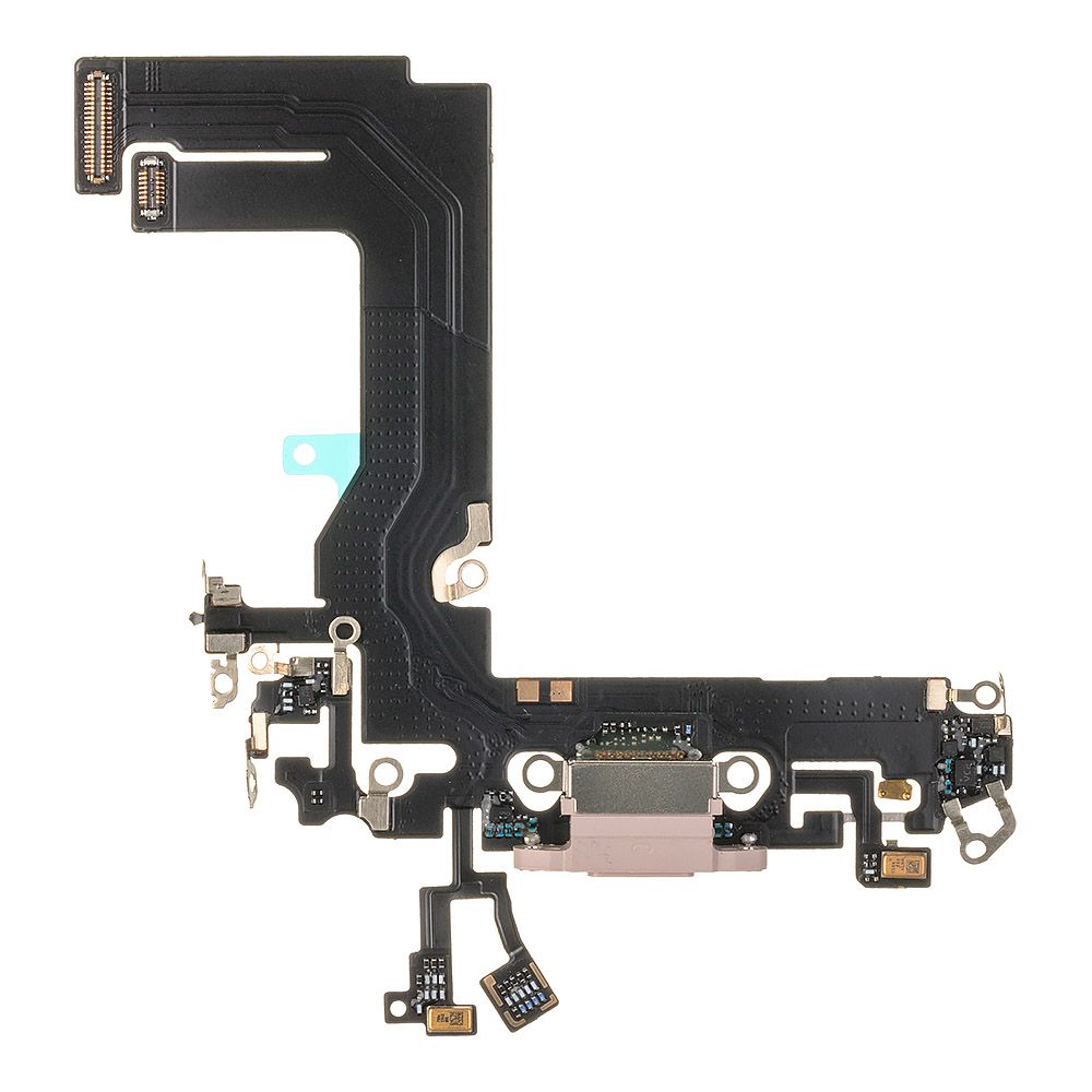 Шлейф/FLC iPhone 13 mini системный разъем/микрофон (розовый)