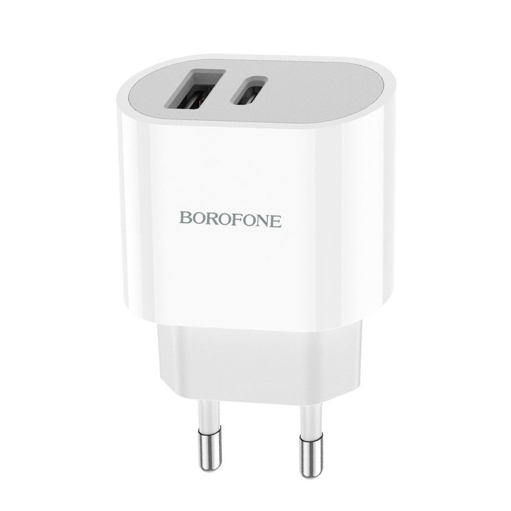 СЗУ BOROFONE BA62A Wiseacre 1xUSB + USB-C, 2.4А (белый)
