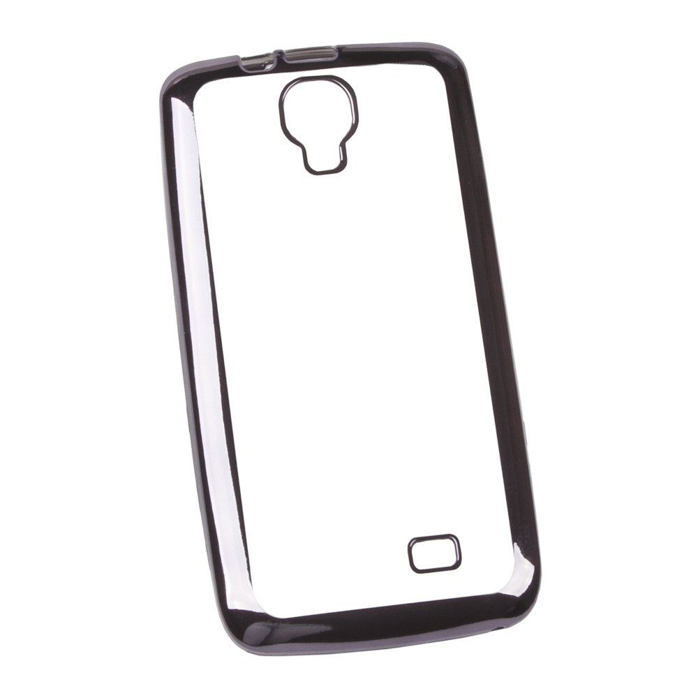Силиконовый чехол "LP" для Micromax Q383 TPU (прозрачный с черной хром рамкой) европакет
