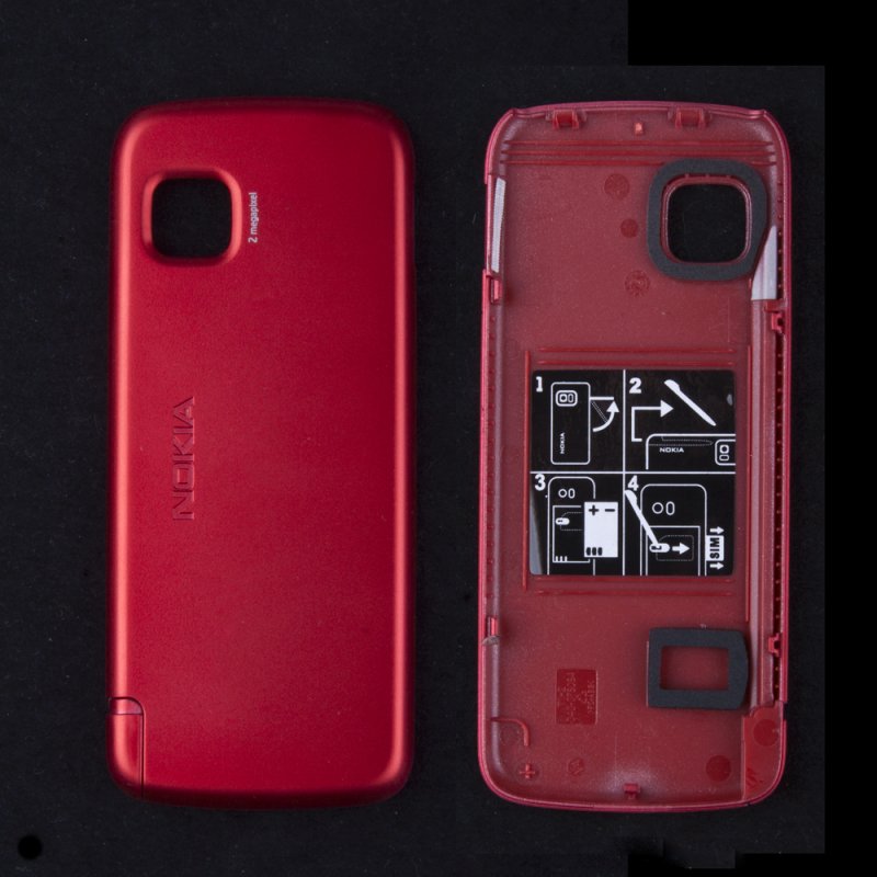 Корпус Nokia 5230 (серебро/красный) HIGH COPY
