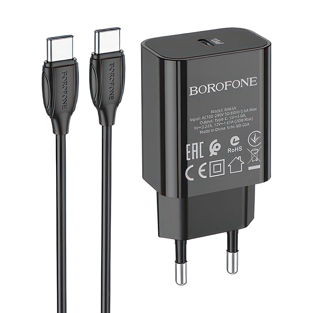 СЗУ BOROFONE BA65A 1xUSB-C, 3А, PD20W + кабель Type-C, 1м (черный)
