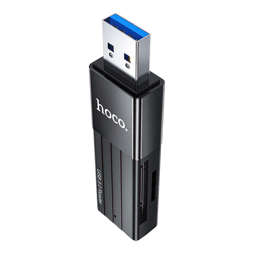 Картридер HOCO HB20 Mindful 2 in 1 USB 3.0/5Gbps, USB-A на microSD, SD (черный)
