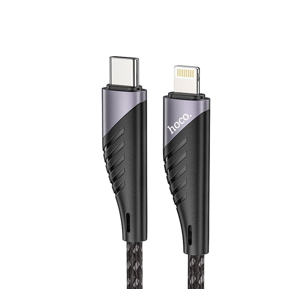 USB-C кабель HOCO U95 Freeway Lightning 8-pin, 3А, PD20W, 1.2м, нейлон (черный)