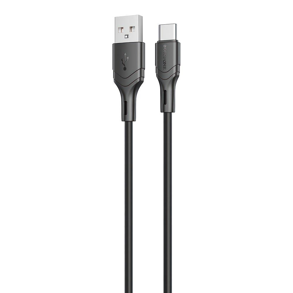 USB кабель BOROFONE BX99 Method Type-C, 3А, 1м, силикон (черный)