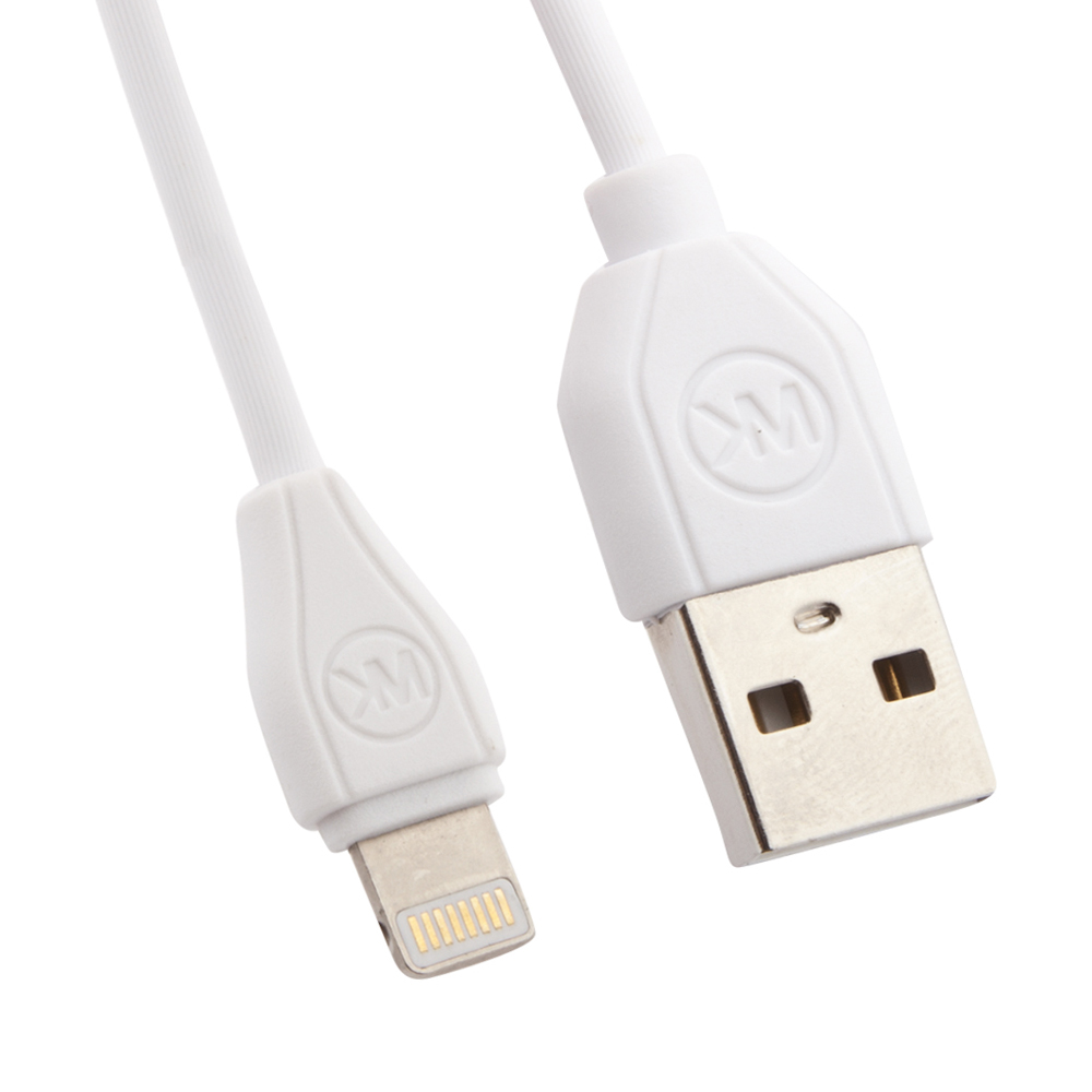 USB кабель WK WDC-004 Ultra Speed Lightning 8-pin, 1м, TPE (белый)