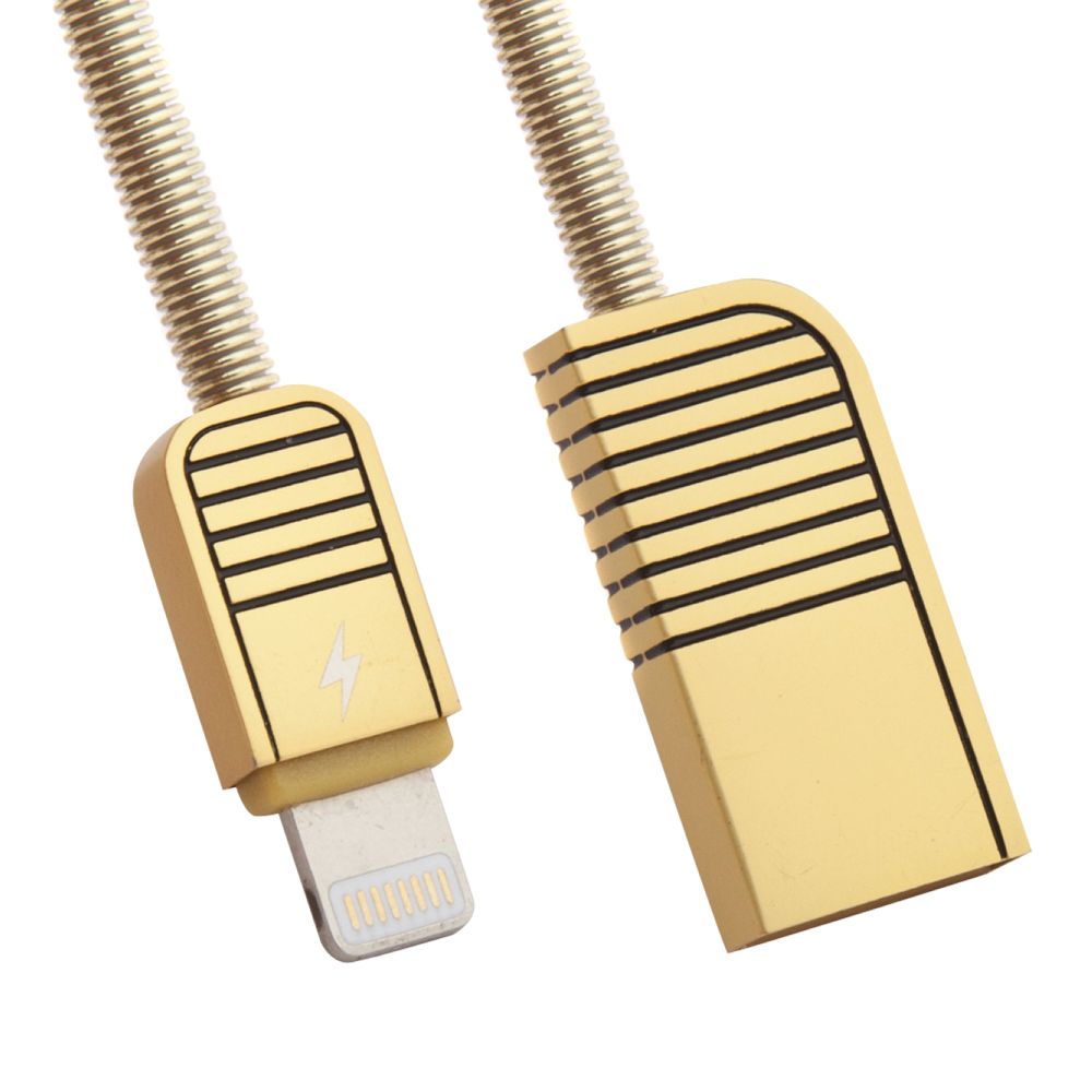 USB кабель REMAX RC-088i Linyo Lightning 8-pin, 1м, металл (золотой)