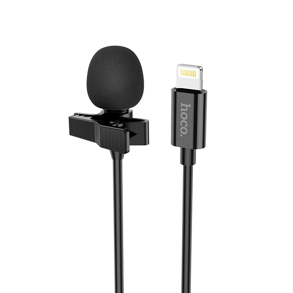 Микрофон петличный HOCO L14 Lavalier Lightning 8-pin, 2м (черный)