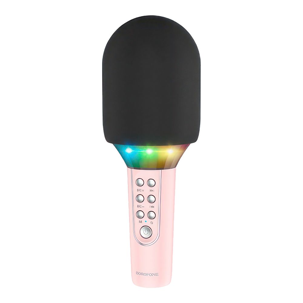 Караоке-микрофон BOROFONE BFK2 Elf BT5.0, 5W, microSD, LED (розовый)