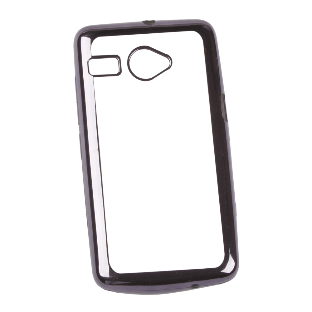 Силиконовый чехол "LP" для Micromax Q326 TPU (прозрачный с черной хром рамкой) европакет