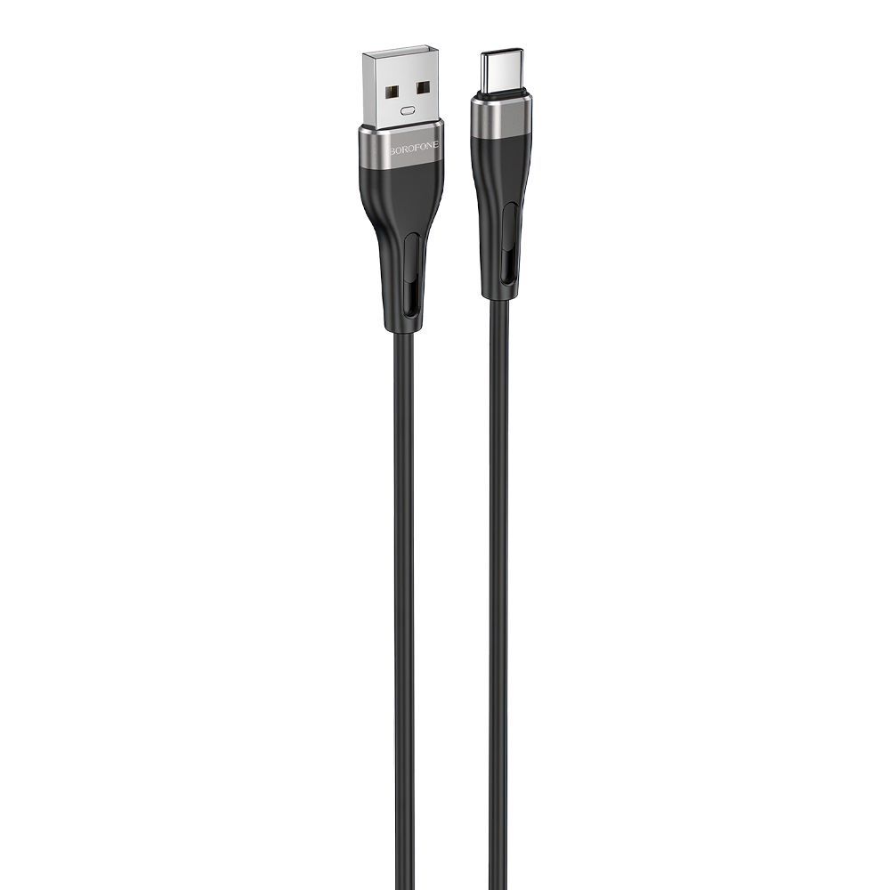 USB кабель BOROFONE BX46 Rush Type-C, 3А, 1м, силикон (черный)
