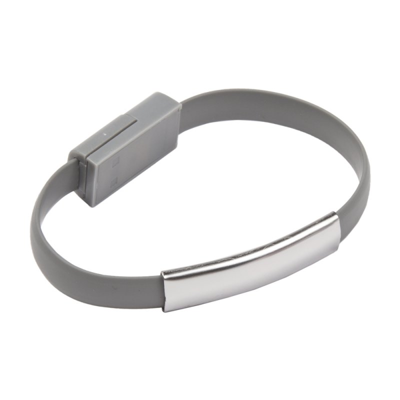 USB кабель "LP" Micro USB "плоский браслет" (серый/европакет)
