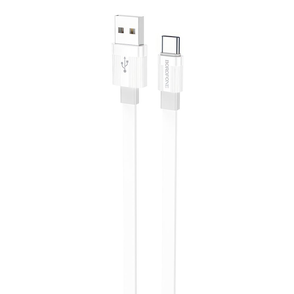 USB кабель BOROFONE BX89 Union Type-C, 3А, 1м, PVC (белый/серый)