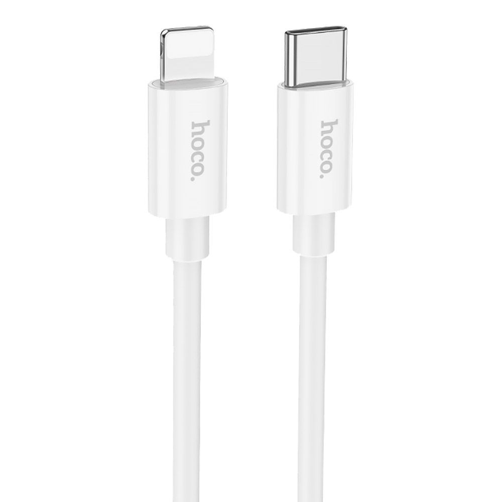 USB-C кабель HOCO X87 Magic Silicone Lightning 8-pin, 3А, PD20W, 1м, силикон (белый) мятая упаковка