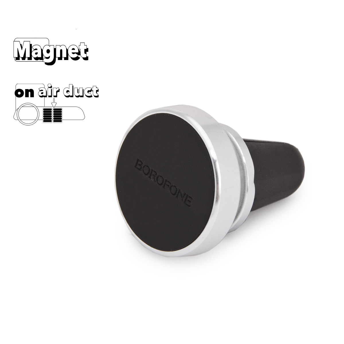Держатель в автомобиль BOROFONE BH6 Platinum магнитный, в воздуховод (серебряный)