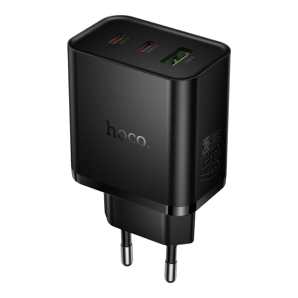 СЗУ HOCO N75 Grande 1xUSB, 2xUSB-C, 3А, PD65W, QC3.0, GaN (черный)