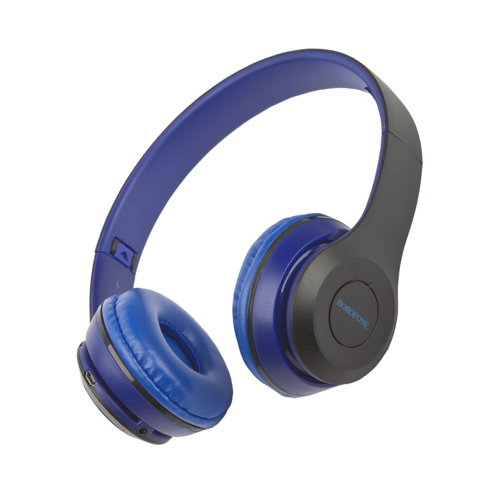 Bluetooth гарнитура BOROFONE BO4 Charming Rhyme BT 5.0, 3.5мм, microSD, накладная, громкость +/- (синий)