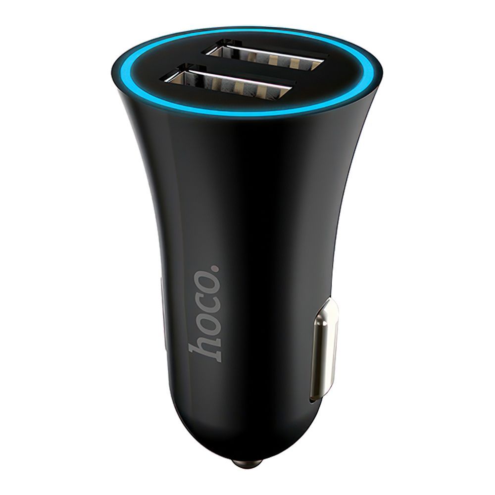 АЗУ HOCO UC204 2xUSB, 2.4А, LED (черный)