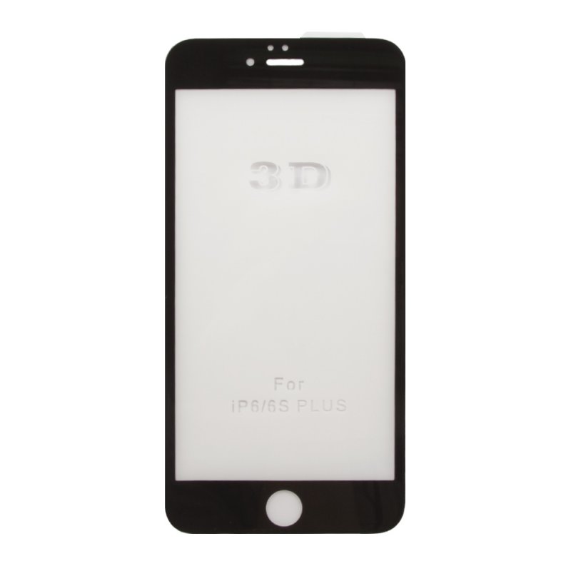 Защитное стекло 3D для iPhone 6/6s Plus Tempered Glass черное 0,33 мм (ударопрочное)