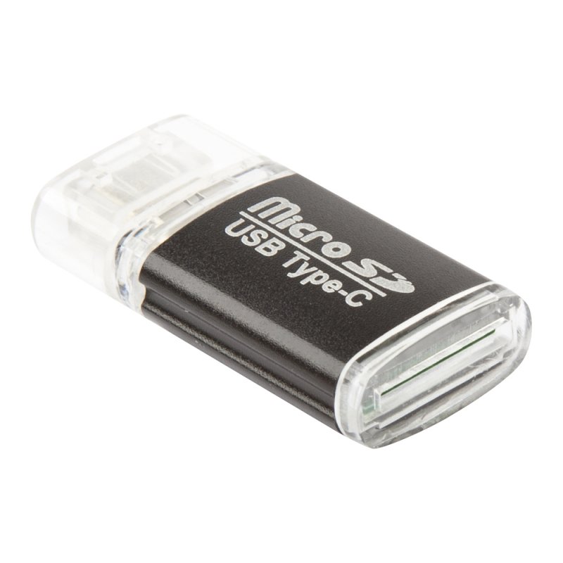 OTG USB Type-C на Micro SD картридер (черный/коробка)